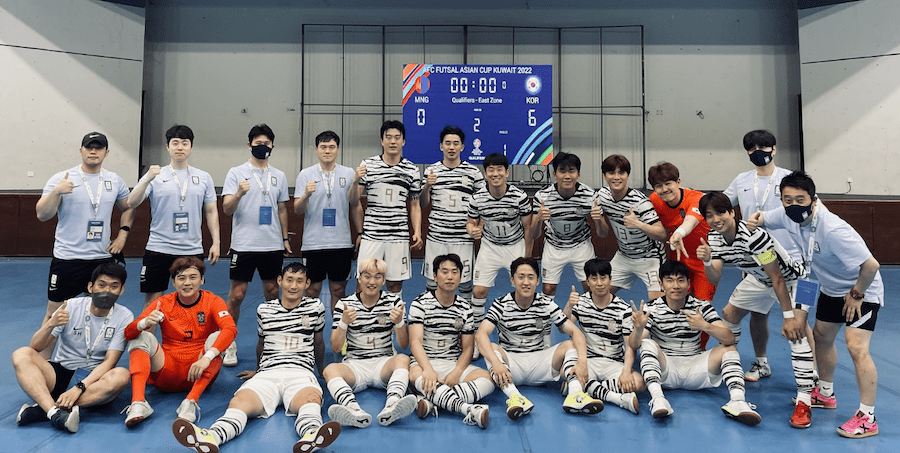 2022 아시아축구연맹(AFC) 풋살 아시안컵 예선 단체사진.