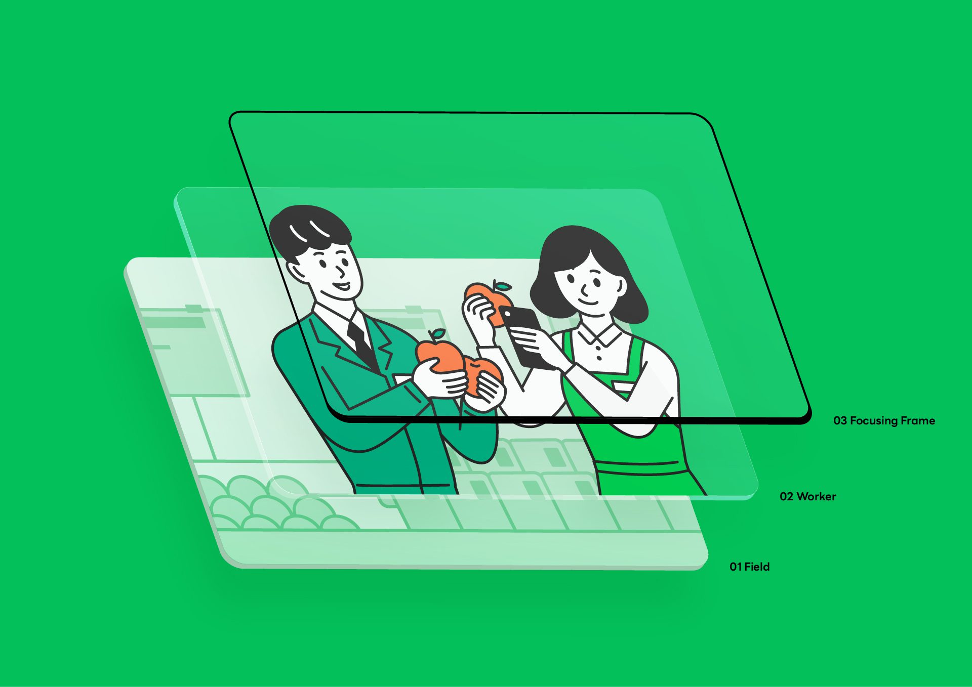 그래픽 모티프 구조로 설계된 네이버웍스 이미지.