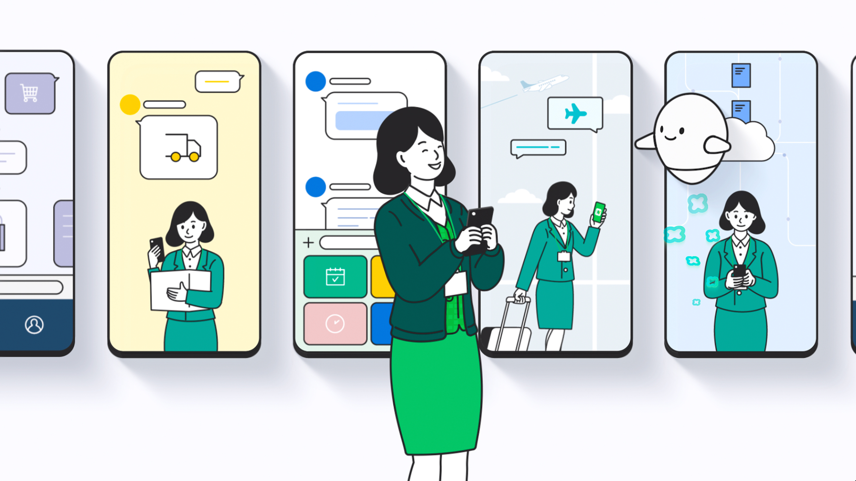 사용자가 제품을 사용해 즉각적으로 얻을 혜택에 집중한 네이버웍스 디자인.