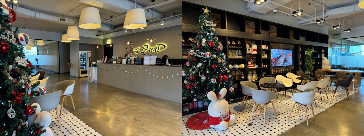 전문 바리스타와 간식 자판기가 비치된 로커스 본사 오피스.